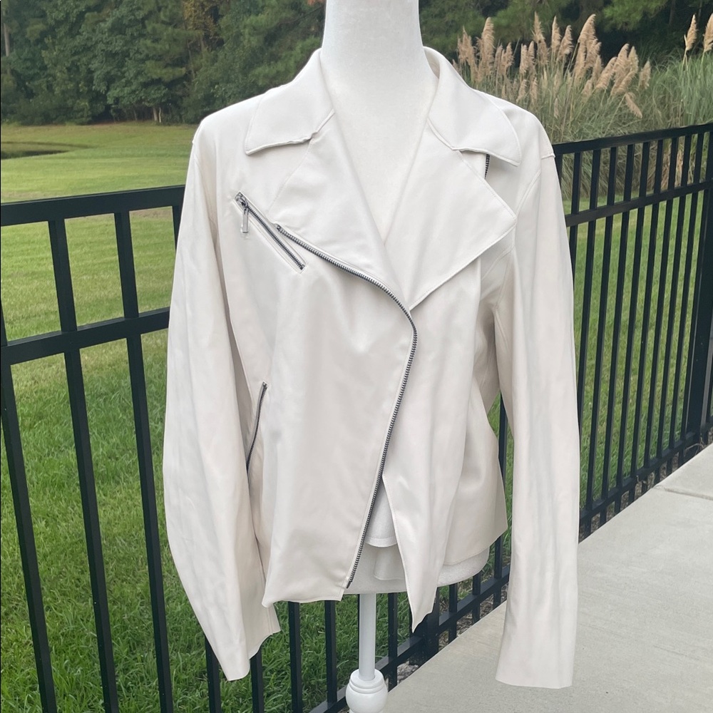 Anne Klein “Anne White” Faux Leather Jacket